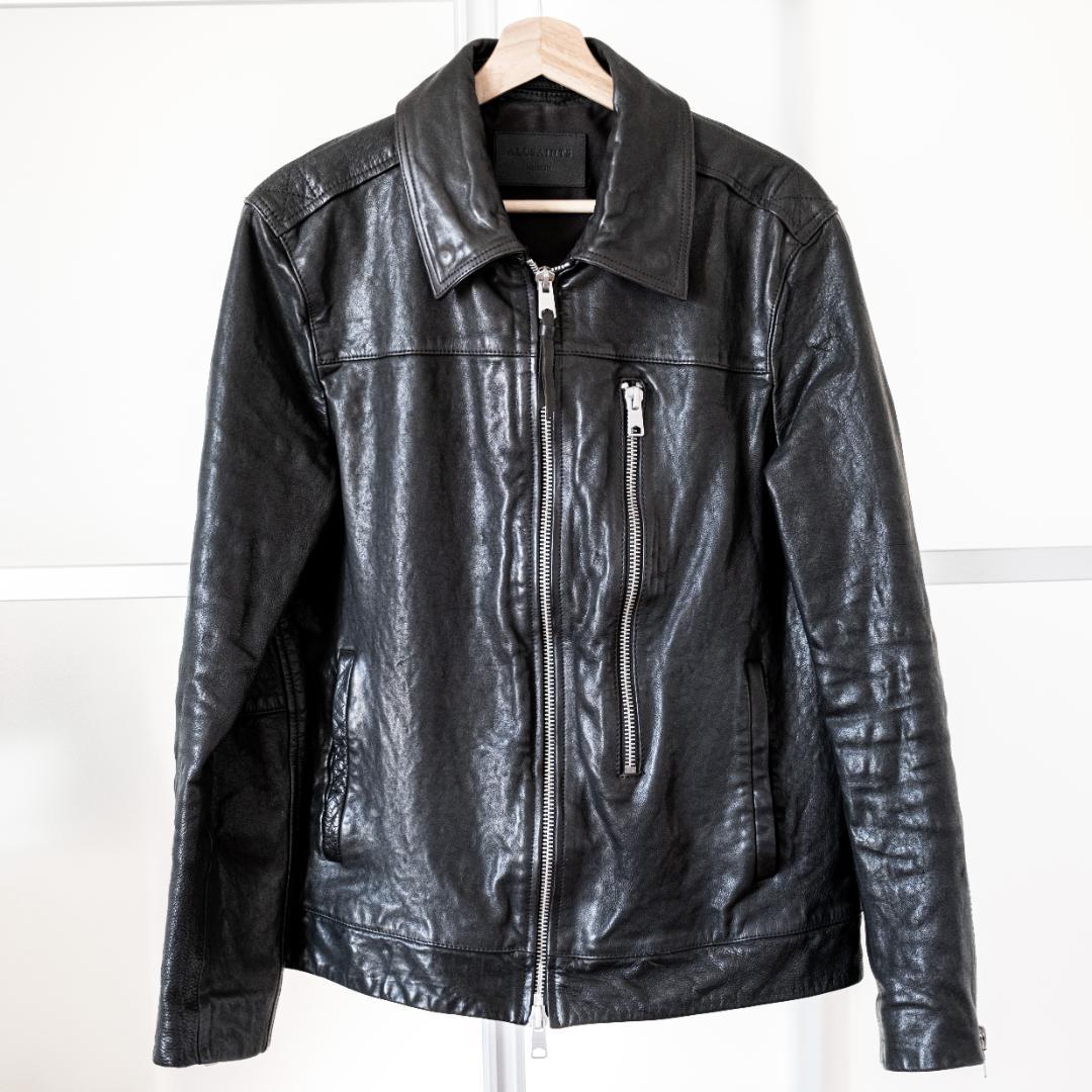 ALLSAINTS ブラック シングルライダースジャケット ALLSAINTS（オールセインツ） 革ジャン ライダース ALLSAINTS LUCK