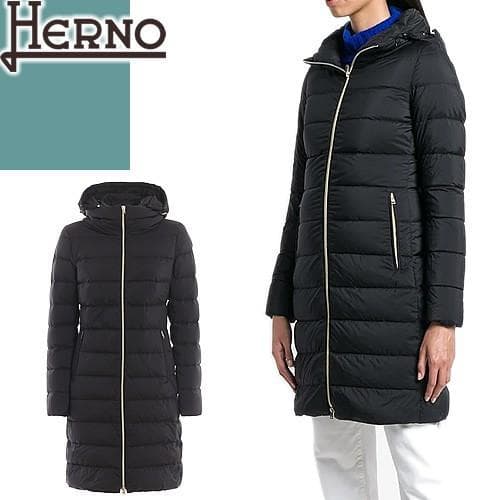 極美品☆HERNO｜定価15万 スタンドカラー ダウンコート ネイビー 40
