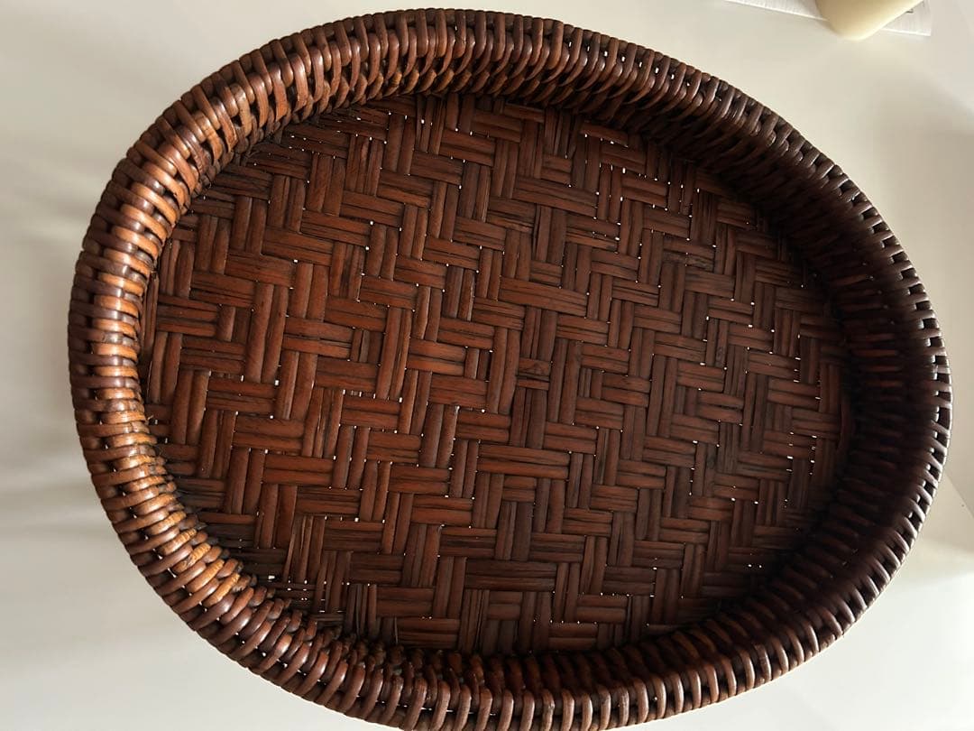 ラタン カントークテーブル 籐 ローテーブル 竹細工 古民具 41センチ