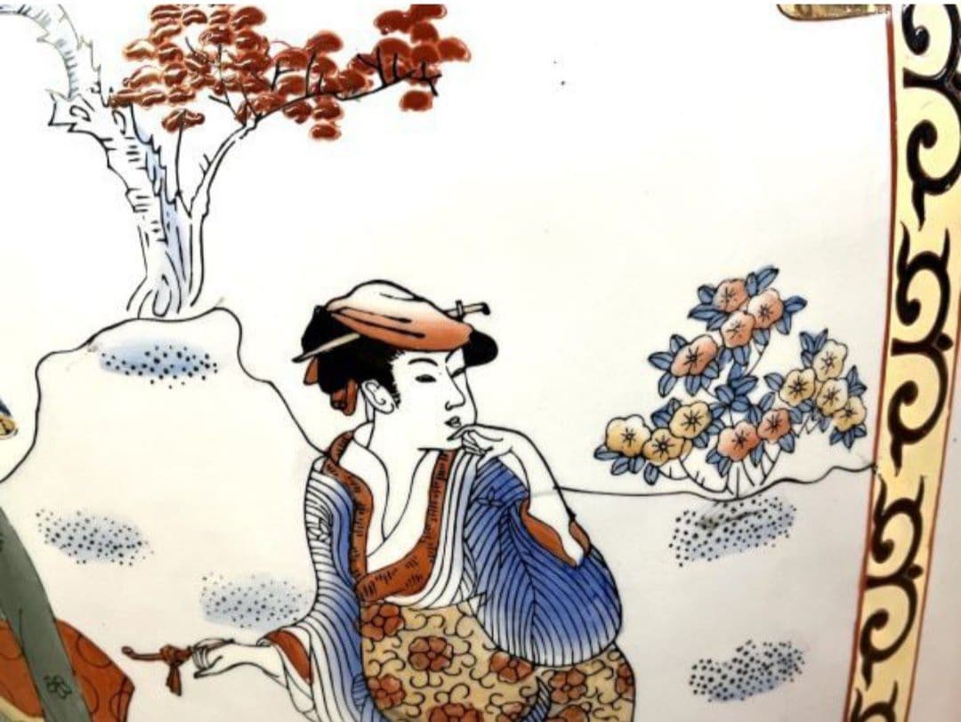 超特大 美品】台付 高さ111cm 重量12.6kg 金彩花牡丹美人