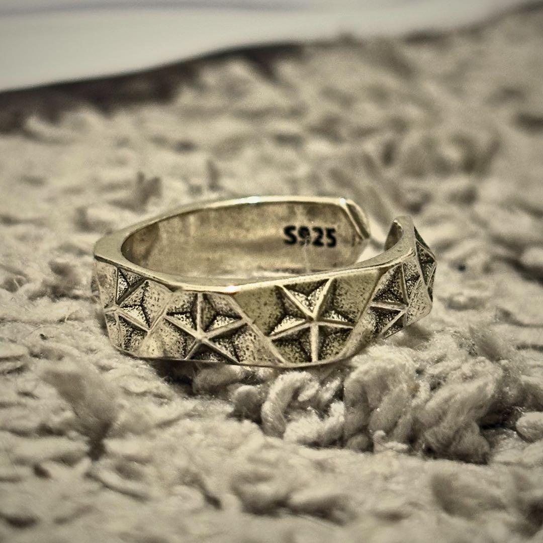 値下げ！スター リング スタッズ 指輪 オープン ユニセックス