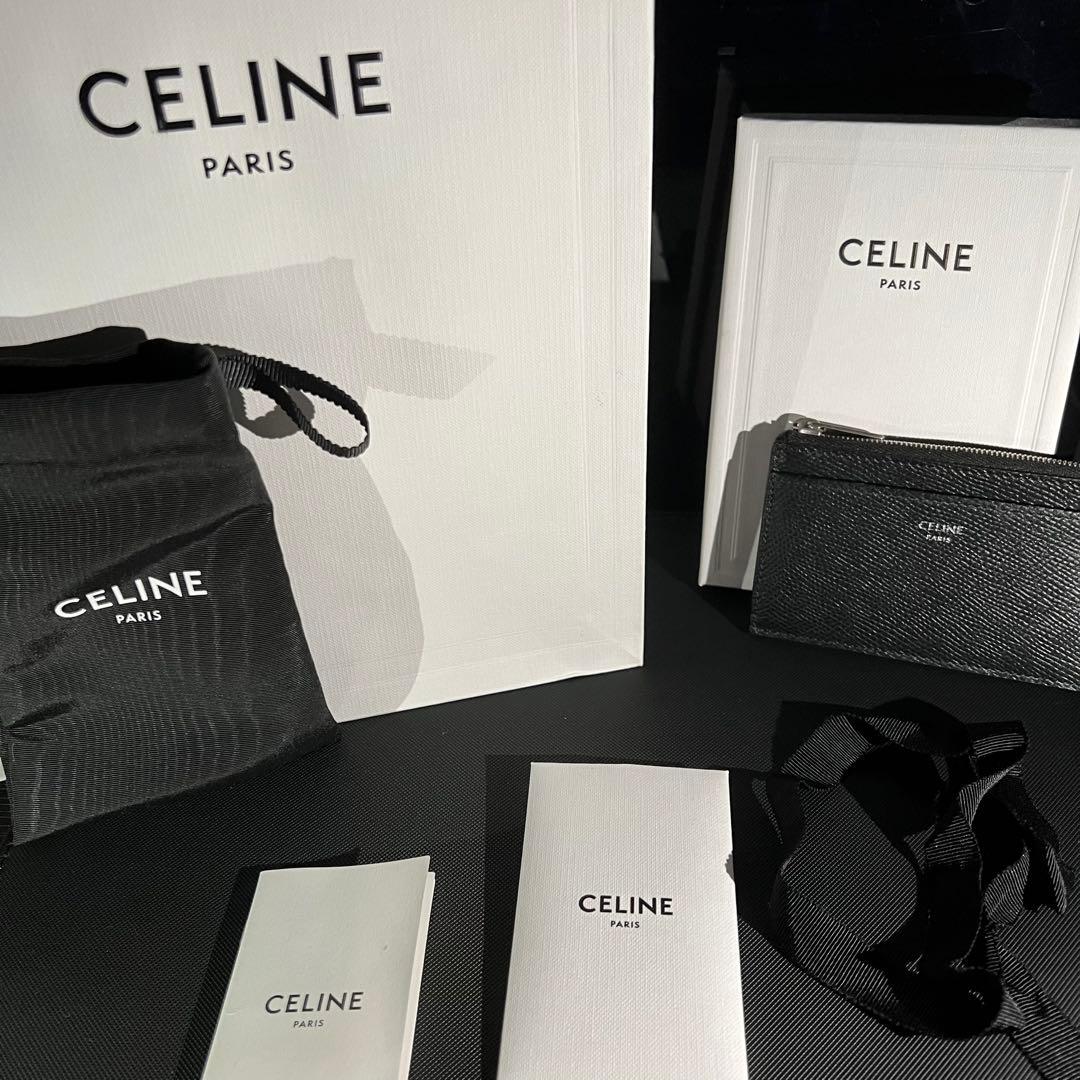 CELINE ブラック カーフスキン カードホルダー パスケース ケース