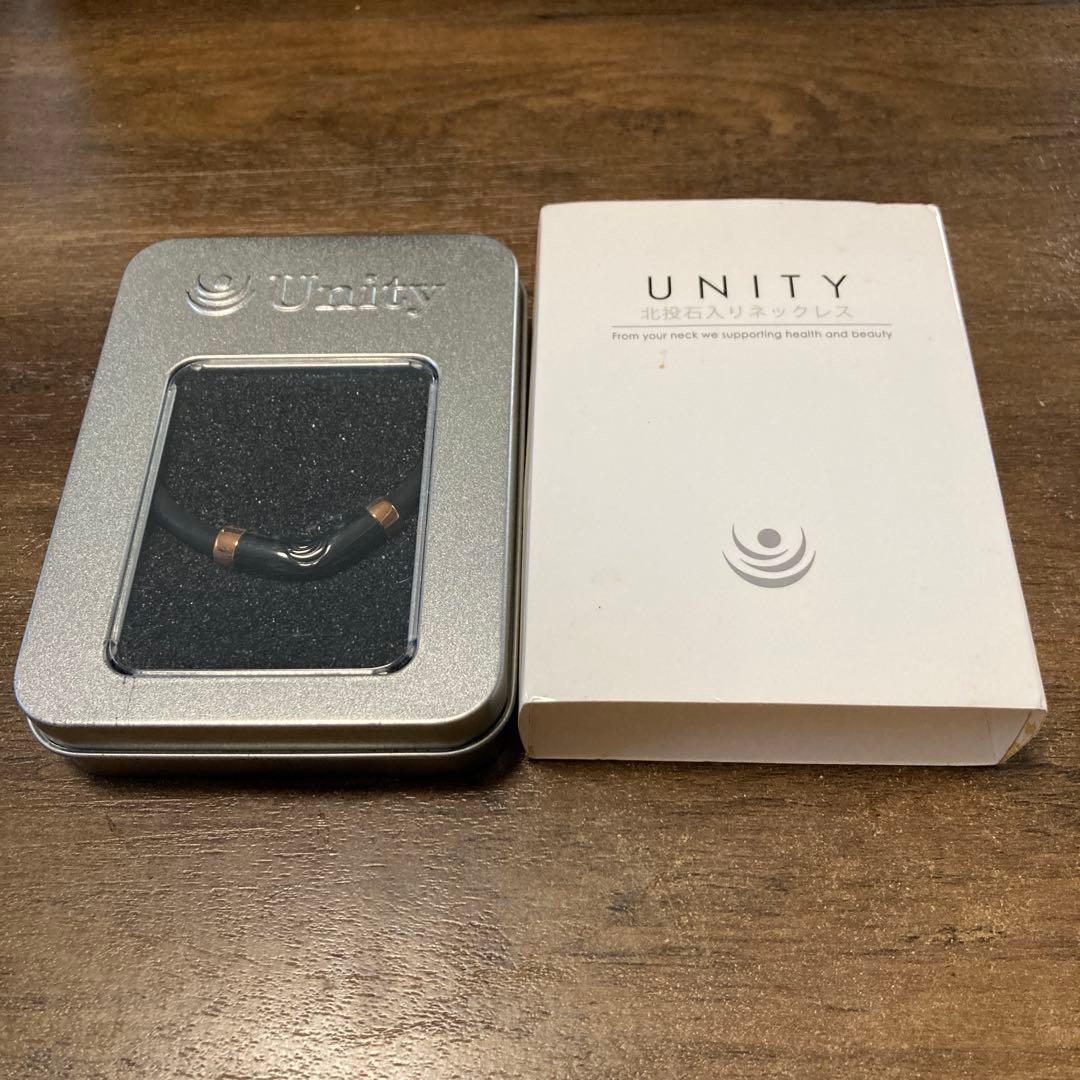 未使用 UNITY ユニティ　北投石　ネックレス　ブラック　L