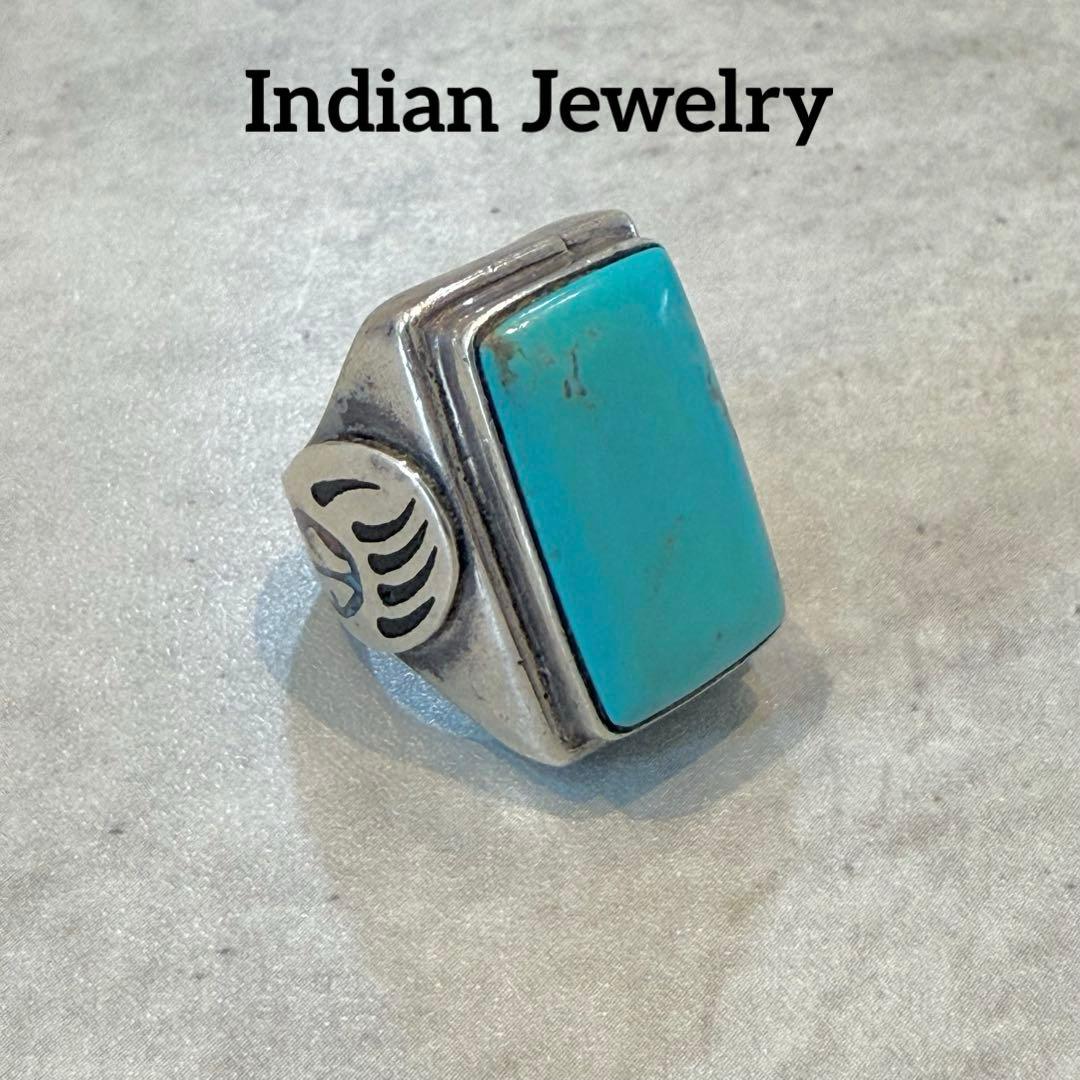 IndianJewelry ビッグターコイズ ベアクロー シルバーリング ナバホ