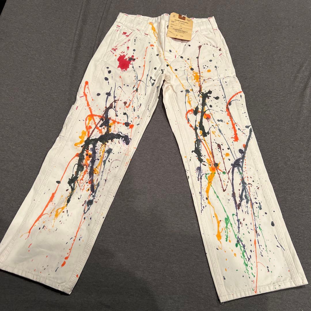 デニムダンガリー　パンツ　両面ペンキ　130