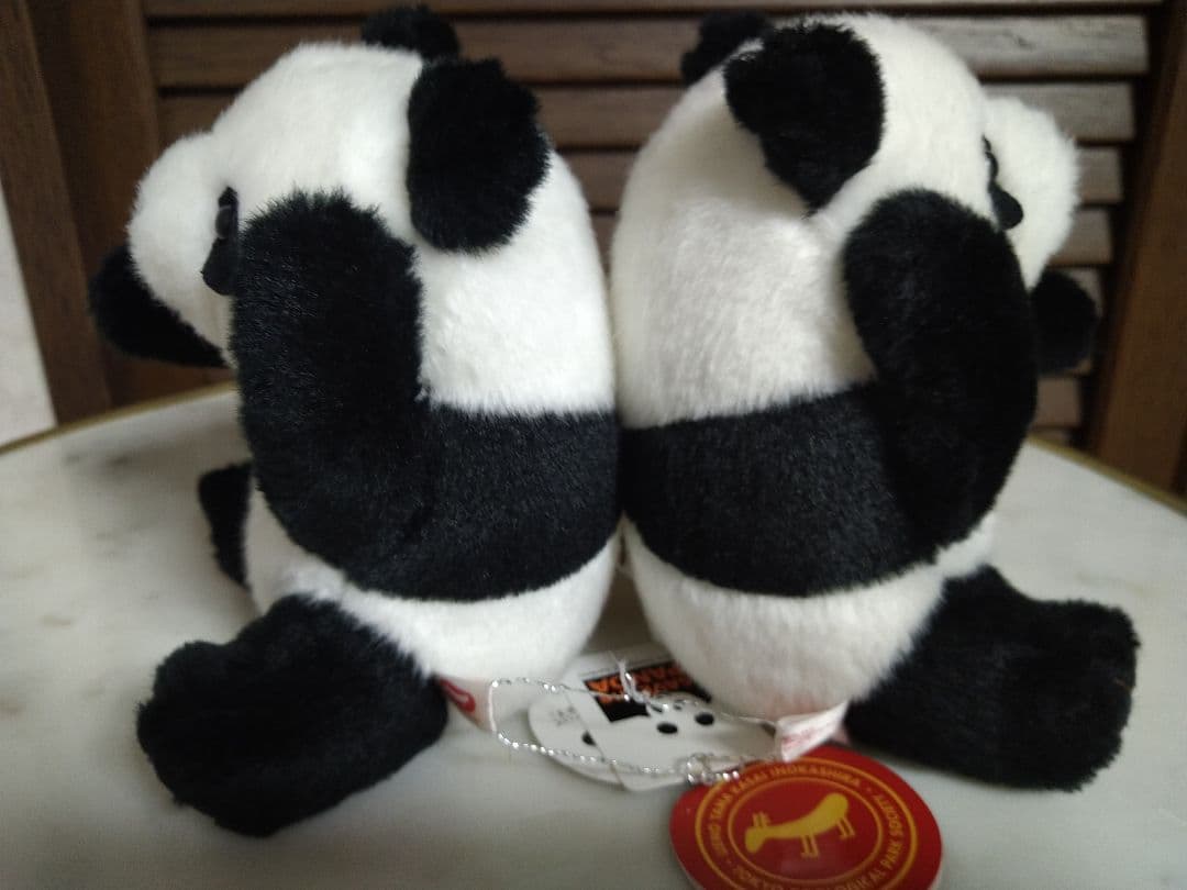 上野動物園パンダ・タグ付リーリー、シンシンぬいぐるみ・上野动物园