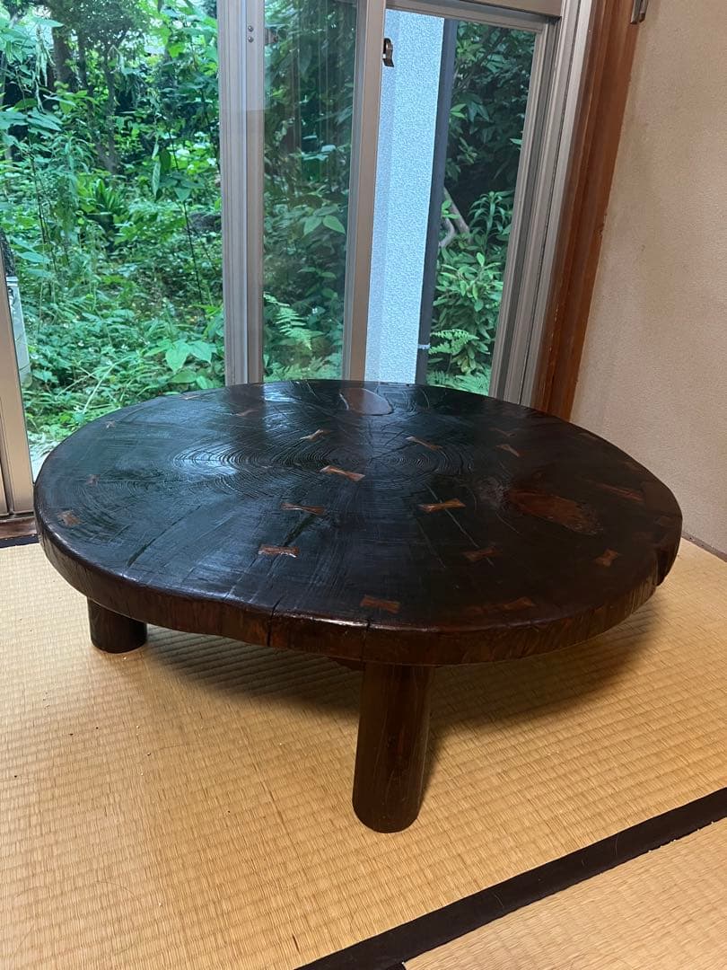 【アンティーク山本商店】木製 丸型ちゃぶ台