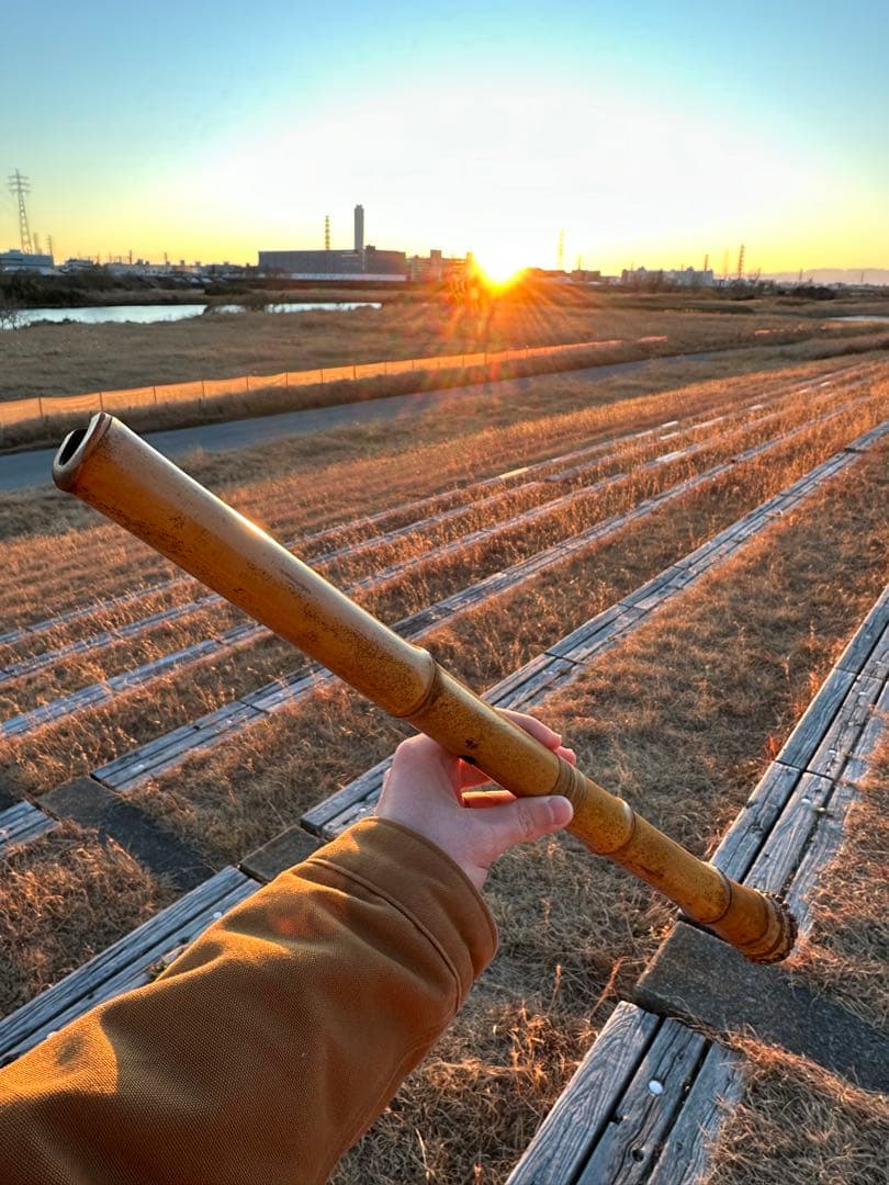 尺八　晏弘銘　ニツ判　2尺正寸管 + ソフトカバー