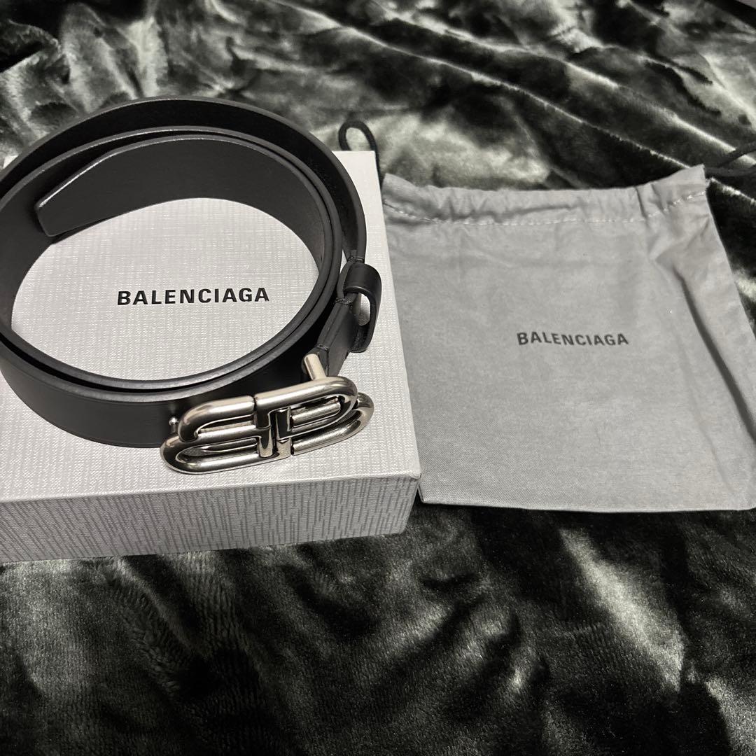 Kyou BALENCIAGA ブラックレザーベルト