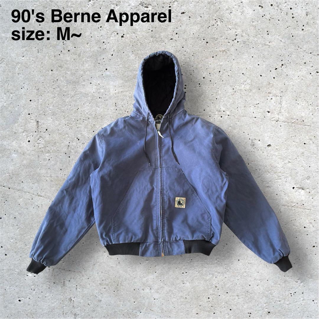 90s Berne Apparel ダック生地ワークジャケット　フェードネイビー