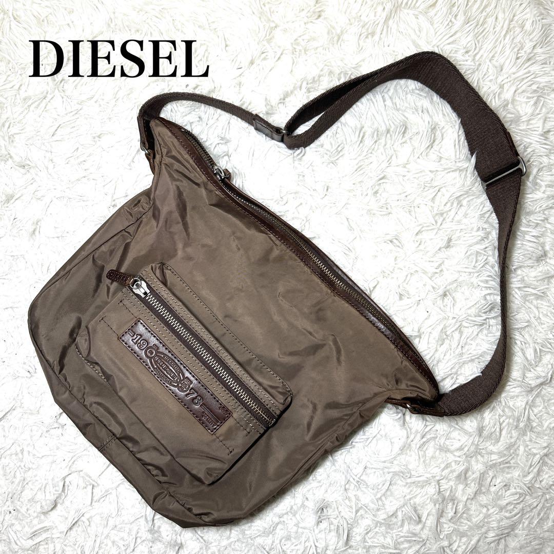 【希少】y2k archive DIESELワンショルダー　ブラウン　ナイロン