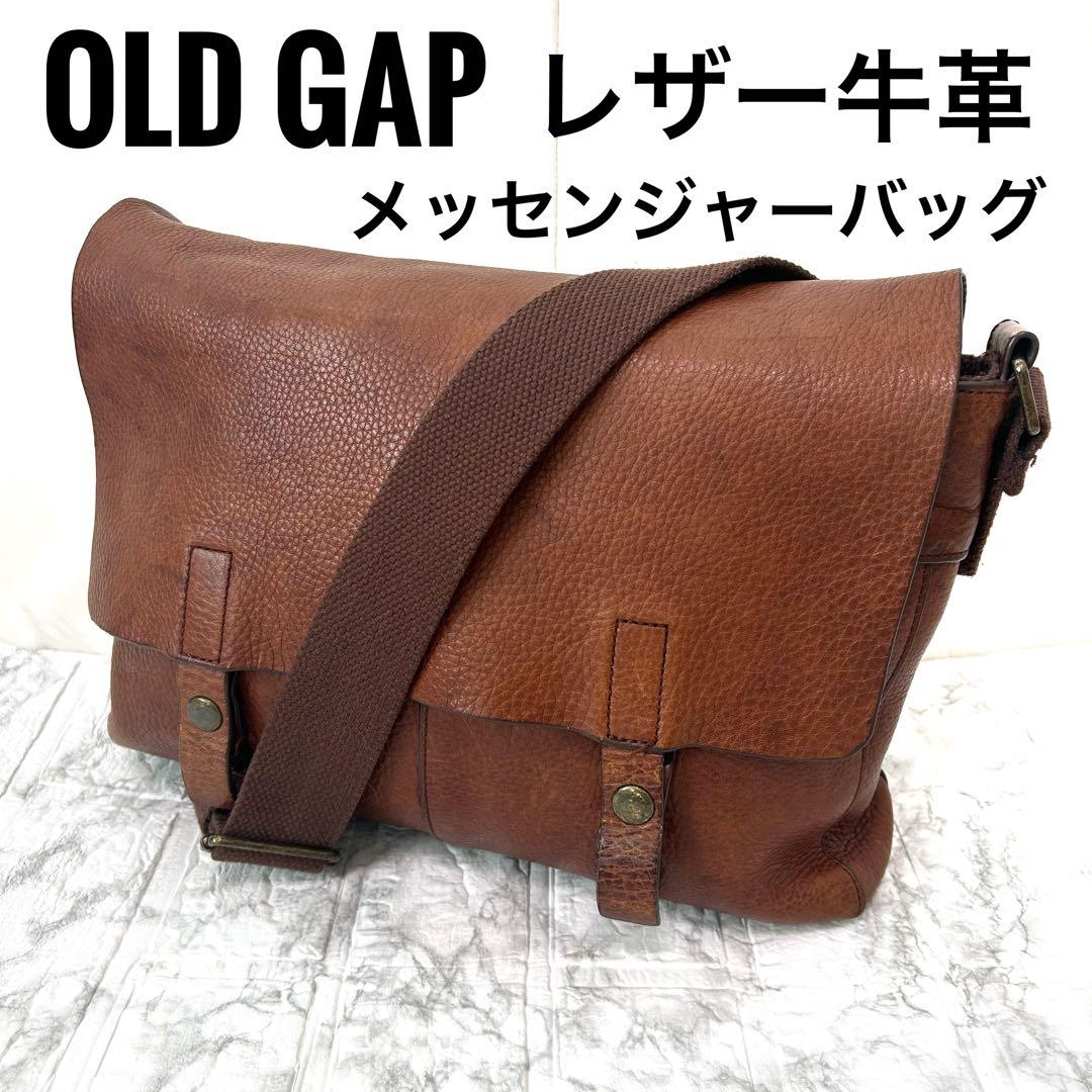 希少　オールド　GAP ブラウンレザー　牛革　メッセンジャーバッグ　ショルダー