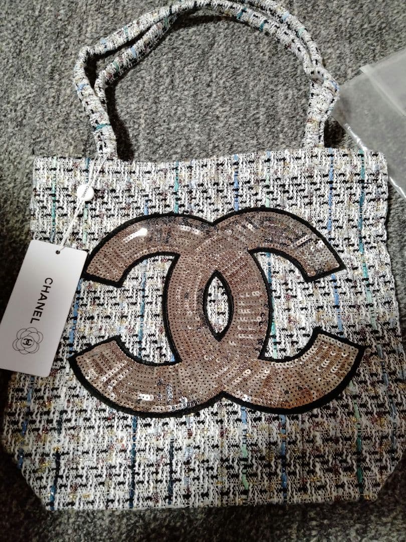 CHANEL ツイードトートバッグ スパンコール - メルカリ