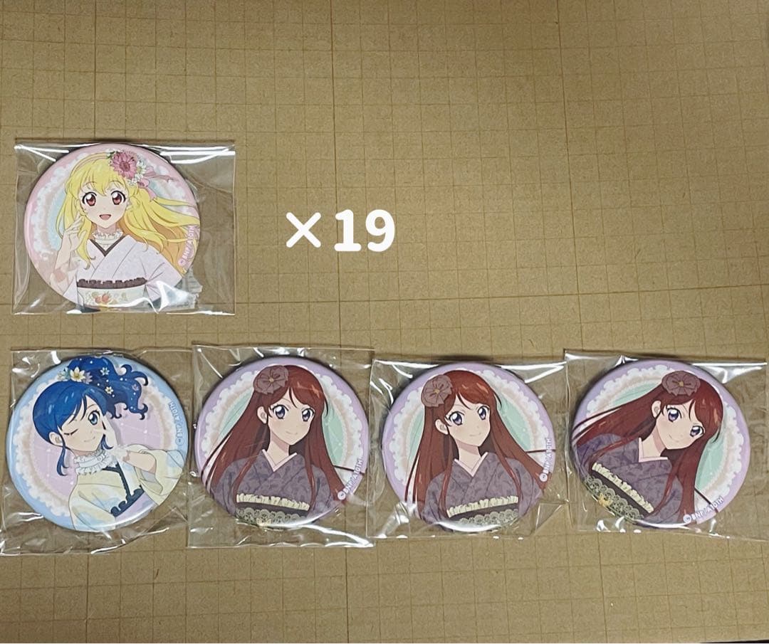 アイカツ　星宮いちご　霧矢あおい　紫吹蘭　缶バッジ　romantic