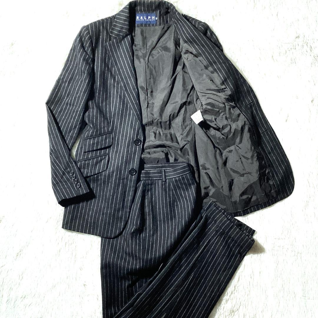 ラルフローレン★パンツスーツ セットアップ ストライプ ジャケット 黒 9