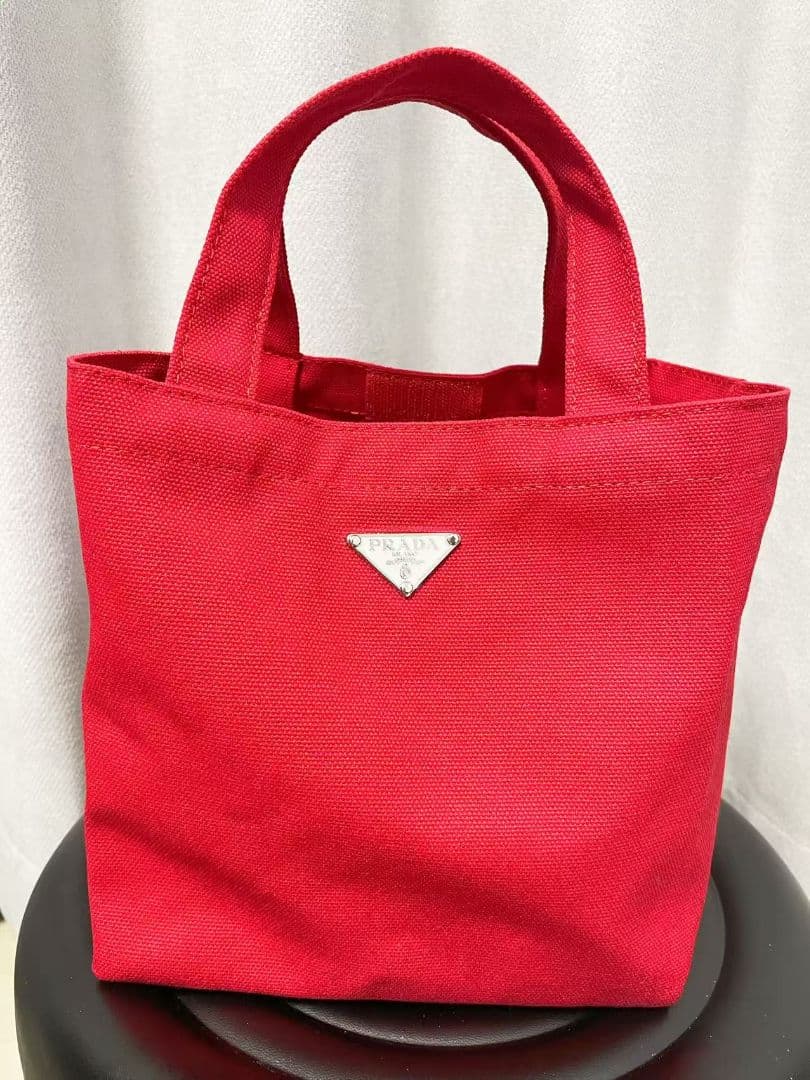 未使用 PRADA プラダ ノベルティトートバッグ レッド dfe - メルカリ