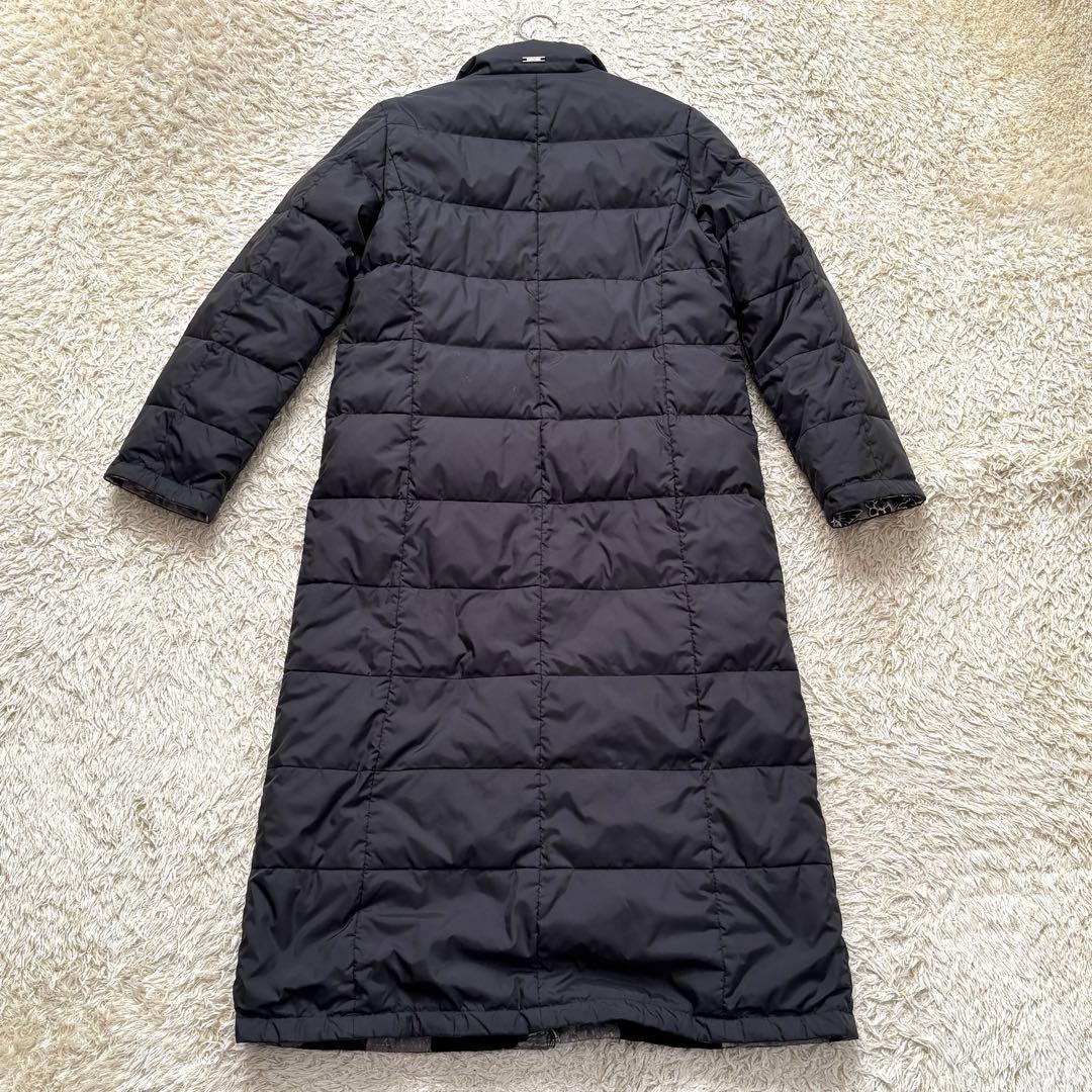 大きいサイズ 希少 LEONARD リバーシブル ロングダウンコート 花柄 L