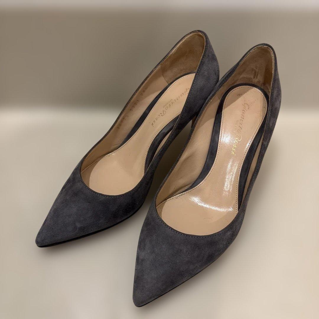Gianvito Rossi♡ グレー スエード ポインテッドトゥ ハイヒール