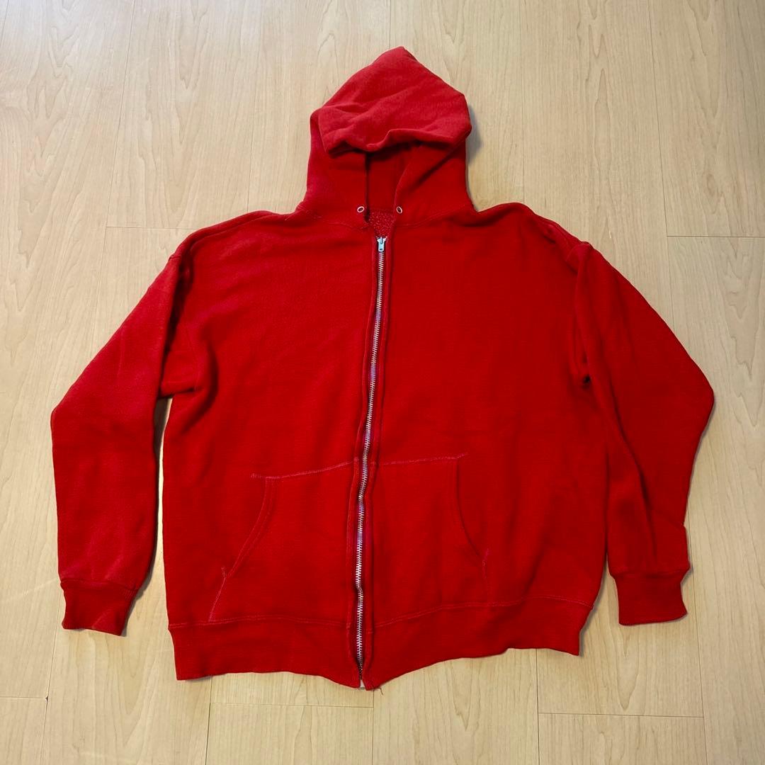 50s 60s ヴィンテージ スウェットパーカー レッド 赤 フーディー