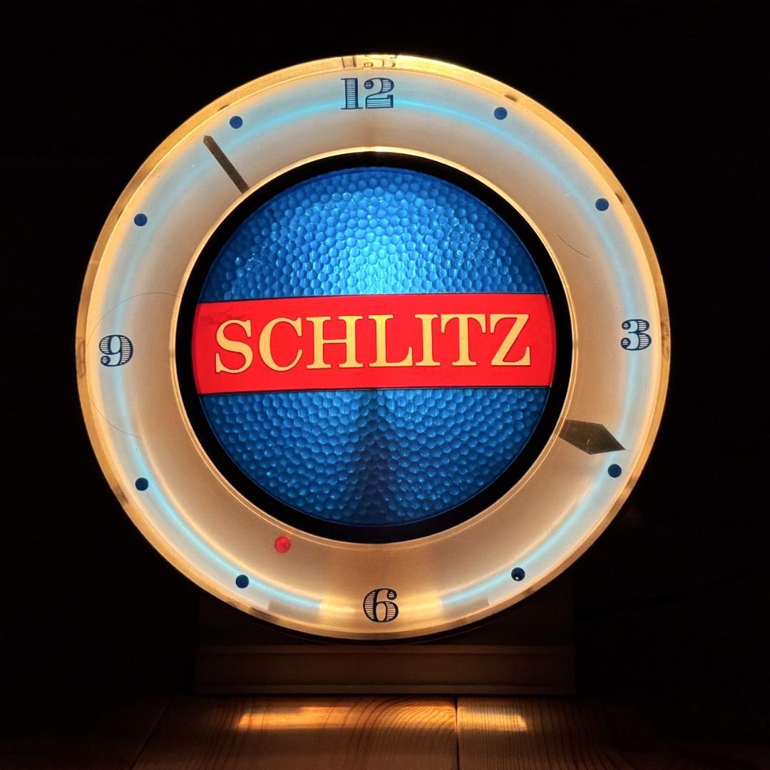 SCHLITZ シュリッツ ライトサイン 時計 ビール ビンテージ 照明 バー