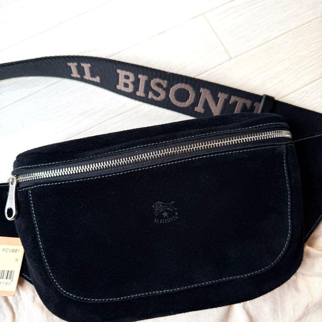 国内正規品 限定 IL BISONTE スエードレザー バムバッグ ボディー
