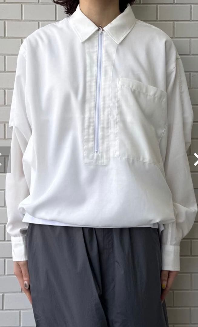 トップス W's TECH HALF ZIP SHIRT L/S