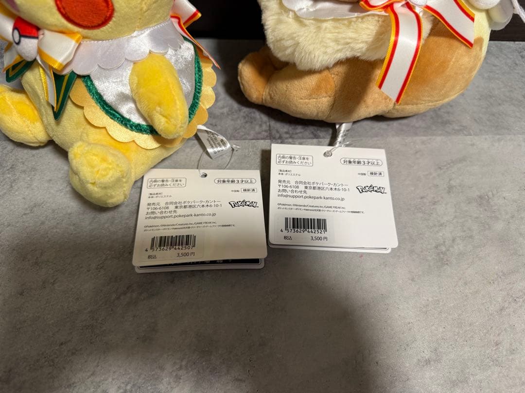 新品未使用】ポケパークカントー 限定 ピカチュウ イーブイ ぬいぐるみ