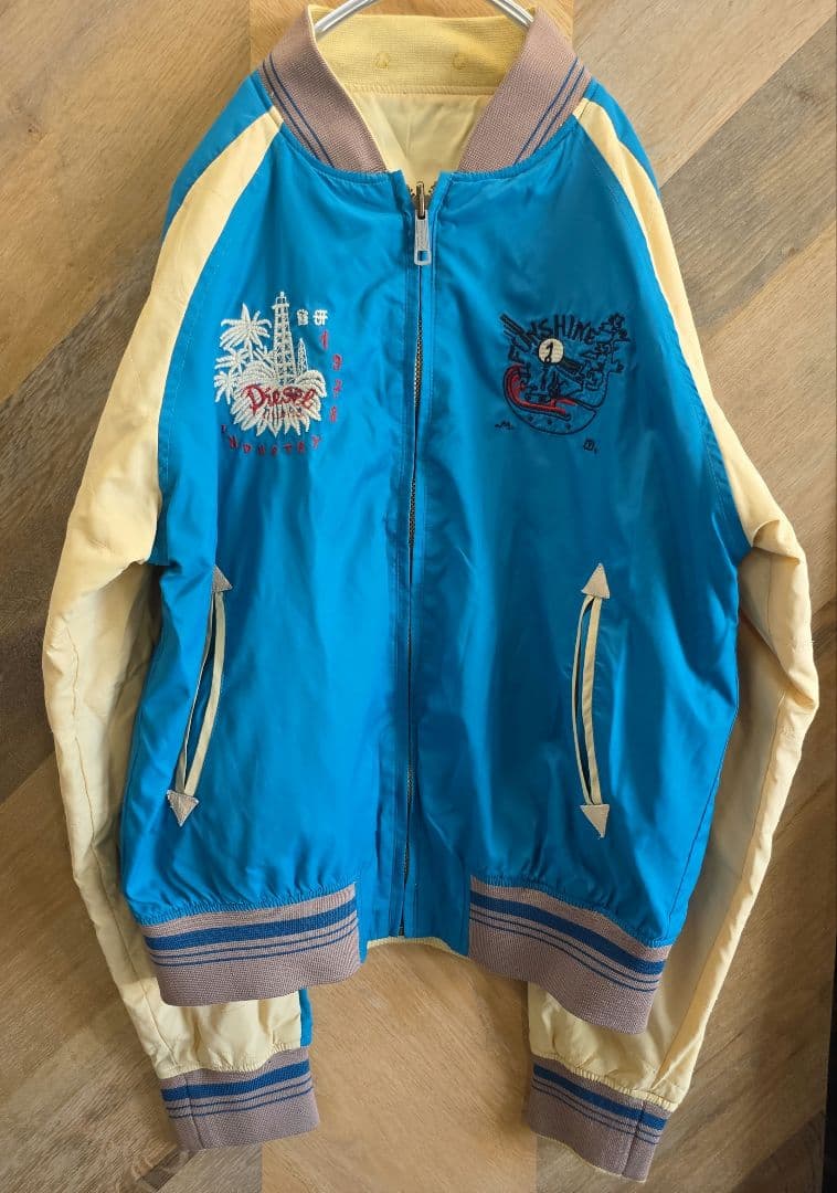 DIESEL　ディーゼル　スカジャン 青とクリーム色 1970年　美品　y11