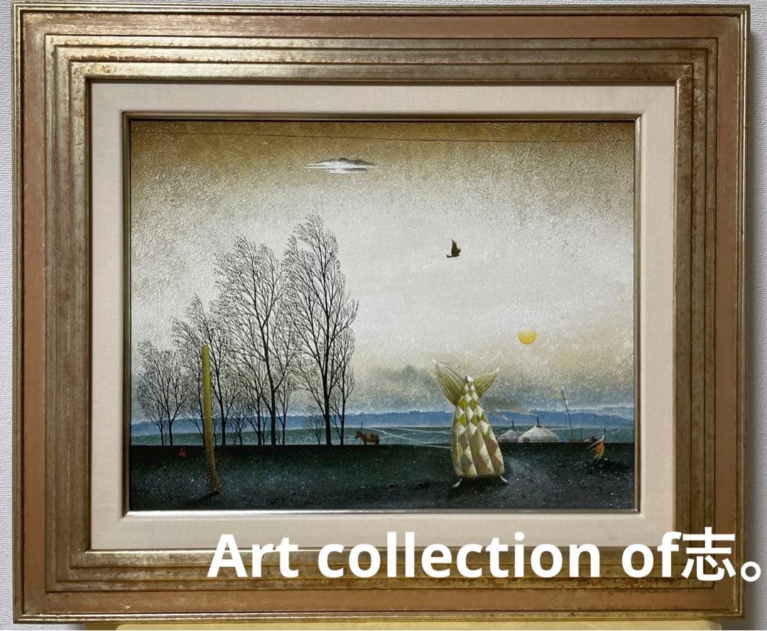 津田周平 油彩 カンヴァス F4 原画 真作保証 1点物