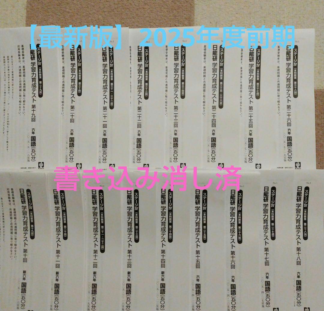 【最新版】2025年度日能研6年　前期　学習力育成テスト　全17回分