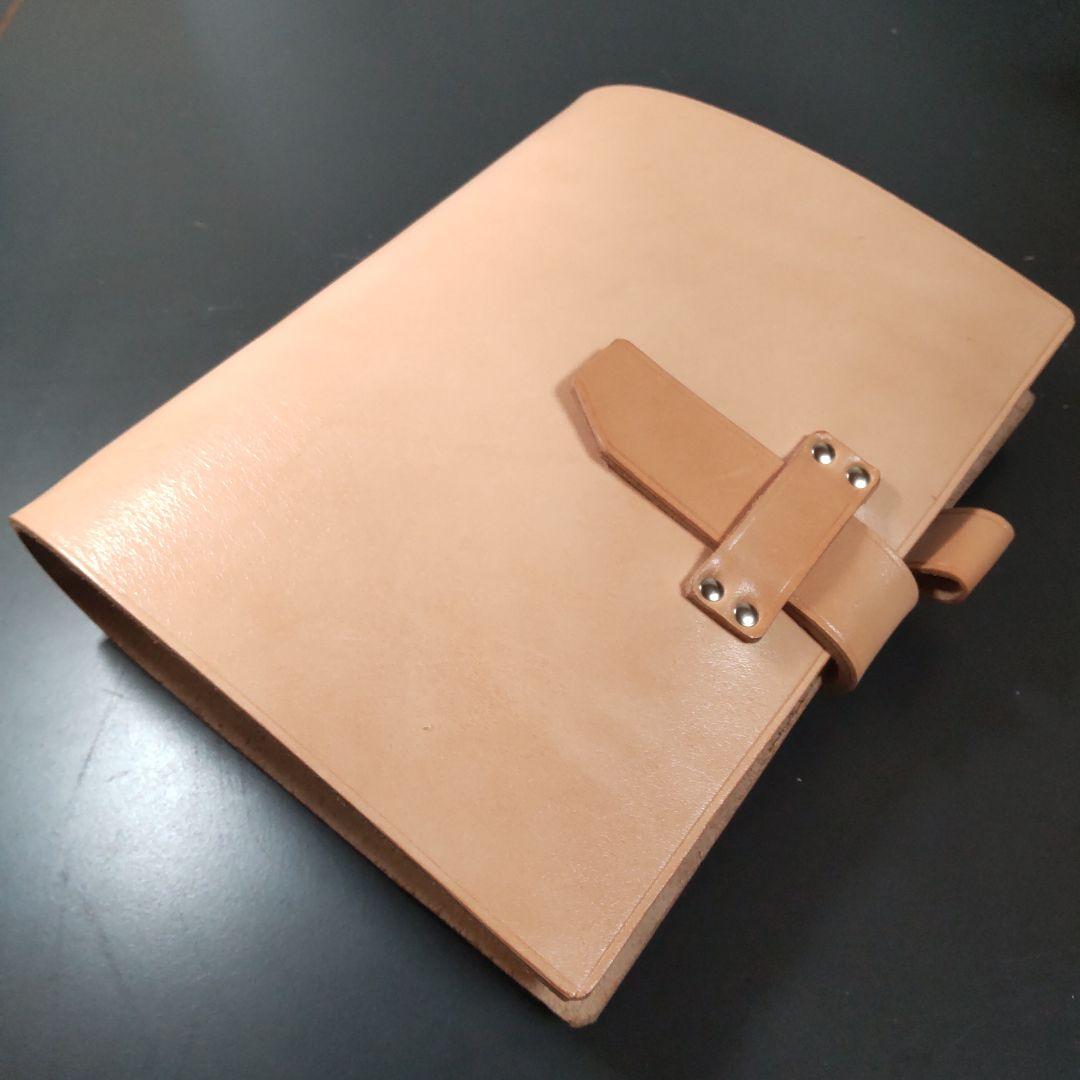 一枚革国産サドルレザー手帳　A5サイズナチュラル　25mmリング