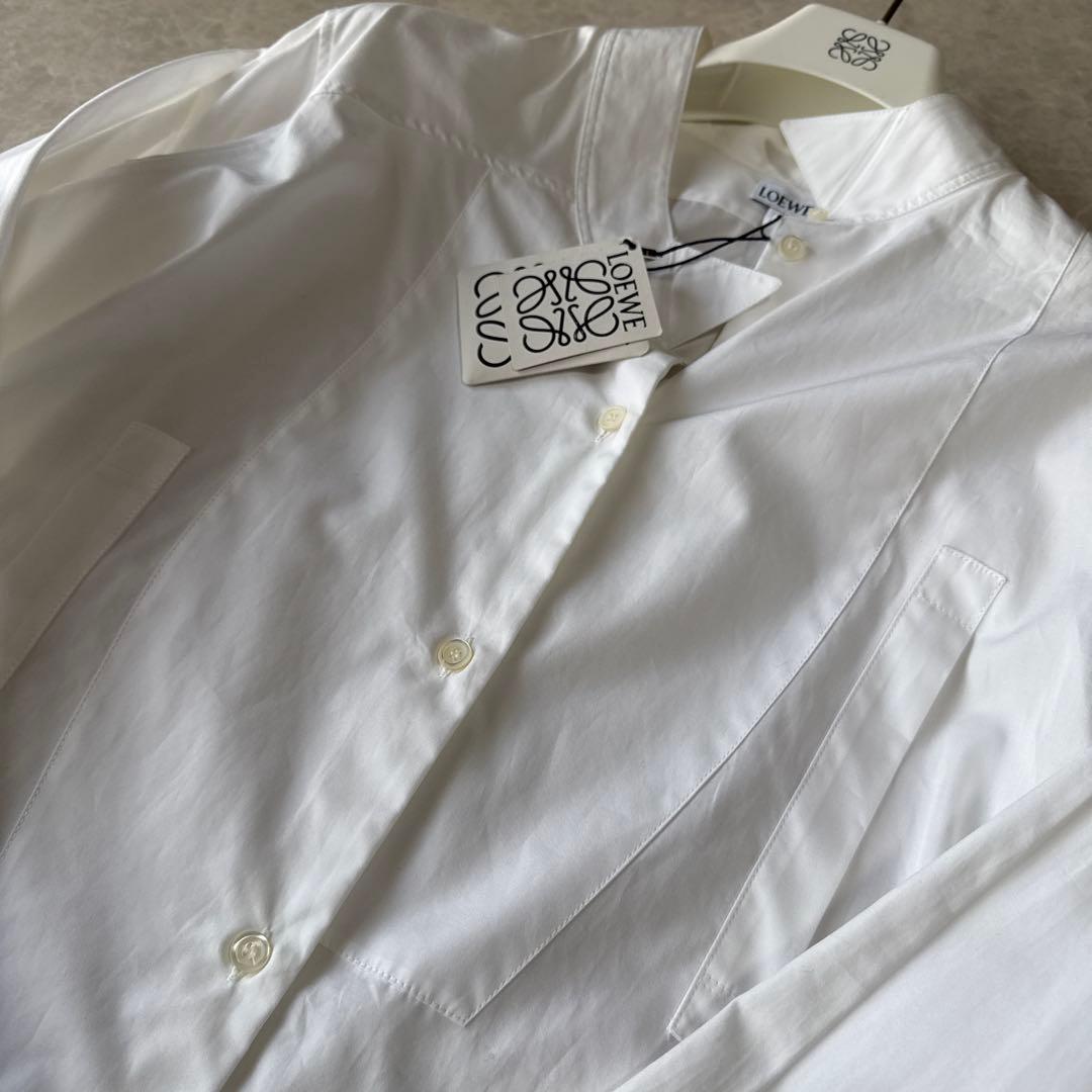 タグ付未使用 ロエベLOEWE ロングアシンメトリーデザインシャツ ユニ
