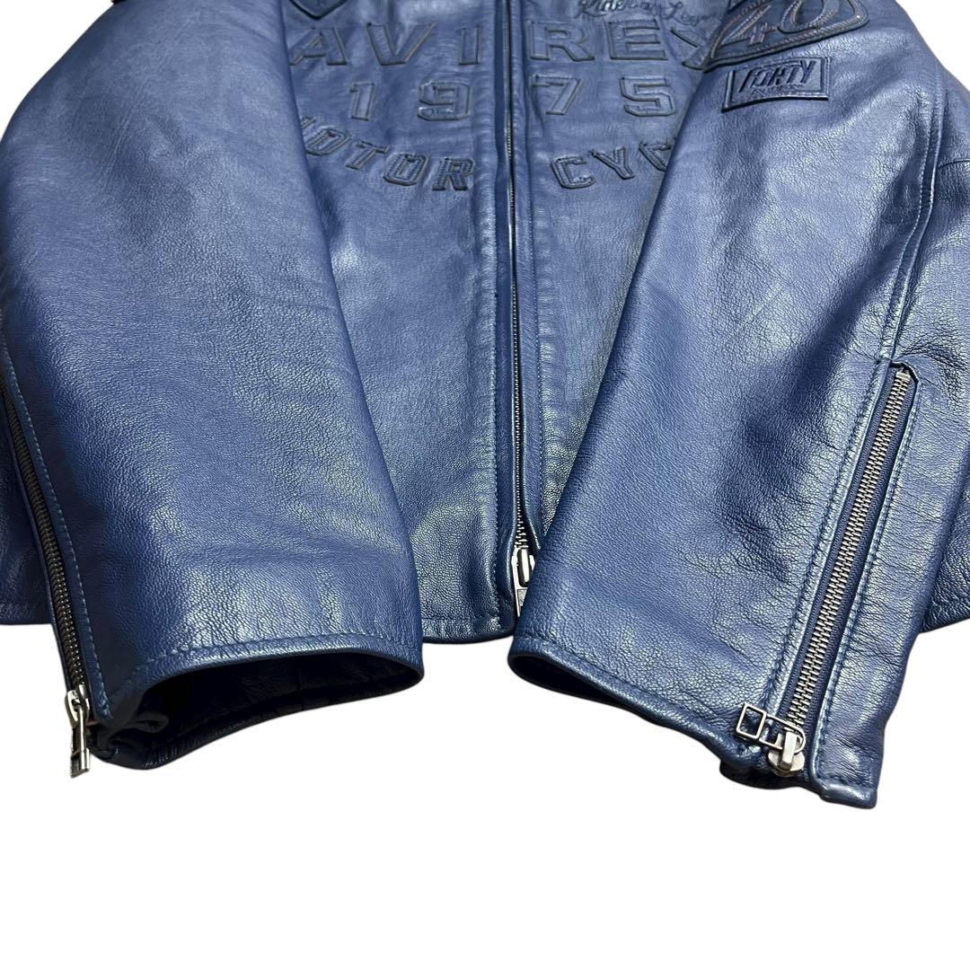 美品 AVIREX 40周年 限定 ゴートレザー シングルライダース ジャケット