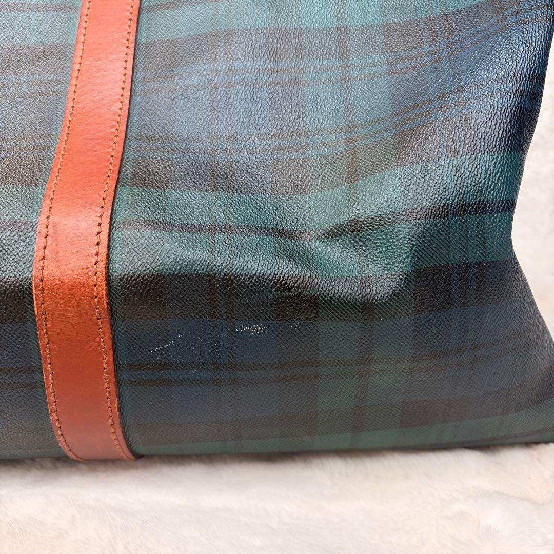良品✨POLO RALPH LAUREN ボストンバッグ 大容量 チェック 緑 - メルカリ