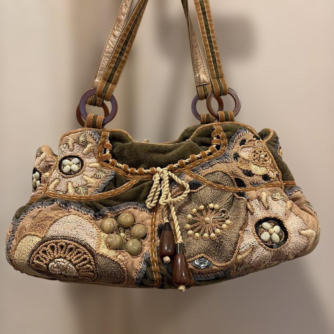 JAMIN PUECH 刺繍ハンドバッグ