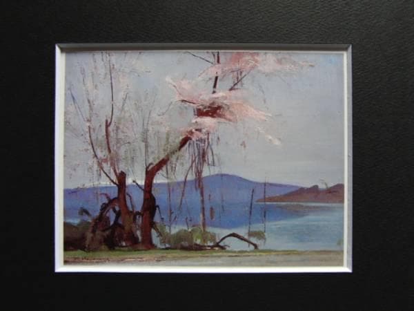 金山平三、【一番桜】、希少な額装用画集より、美品、日本人画家、新品額装付
