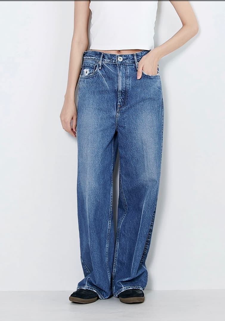 アッパーハイツ ワイド ストレート ハイウエスト デニム yanuk 24