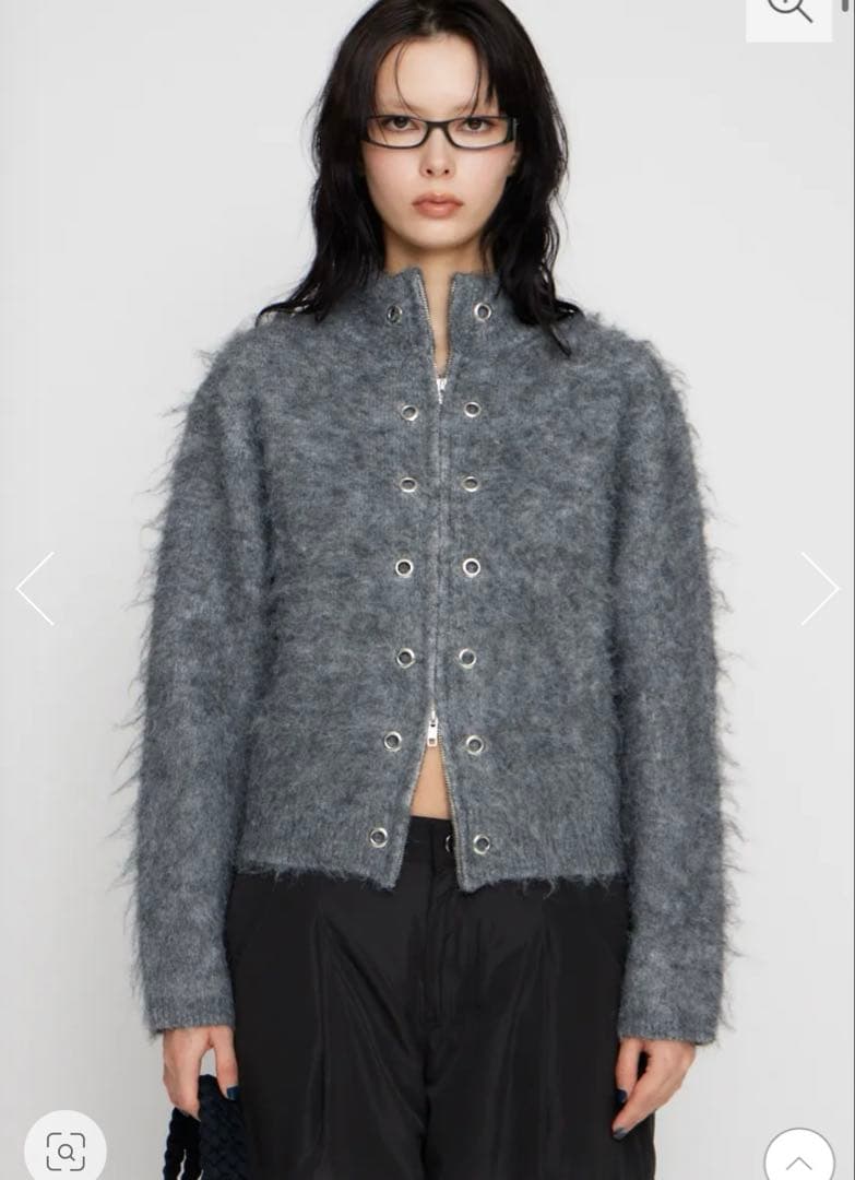 LAGUA GEM ZIP SIDE EYELET ニット