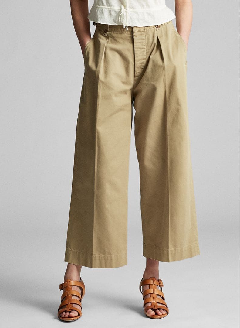 RRL ベージュ コットン ワイドレッグ チノパン