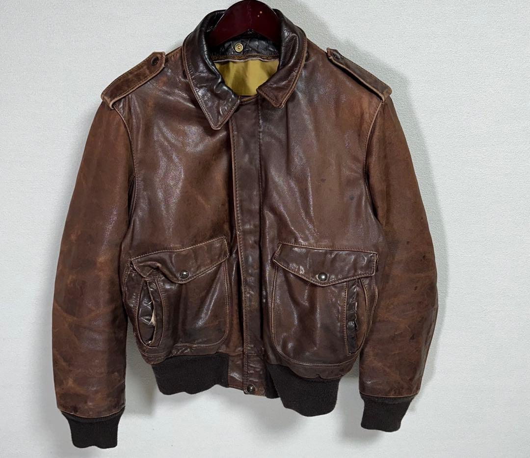 Schott 184SM A-2 A2 レザーフライトジャケット ブラウン - メルカリ