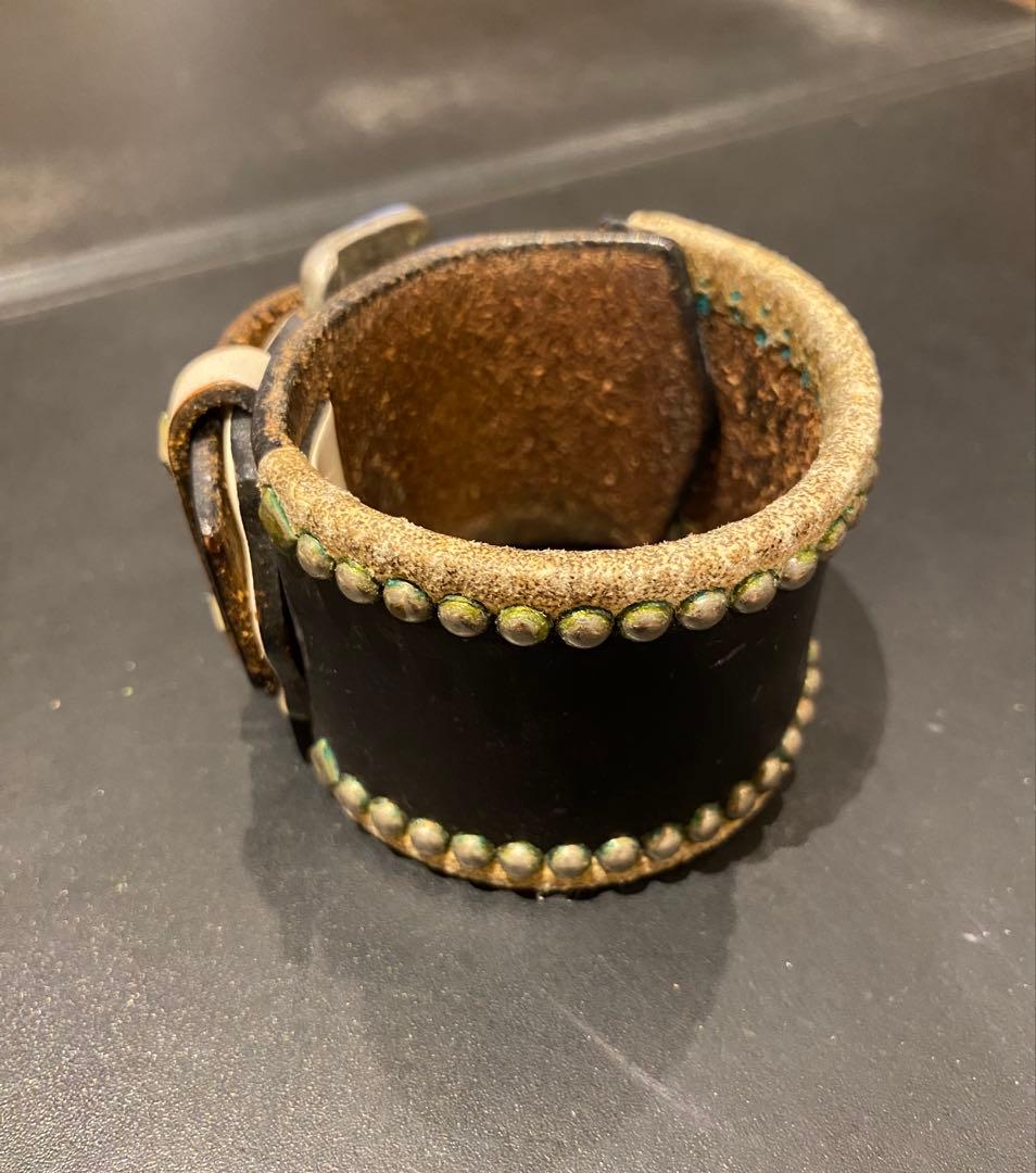 WOLF'S HEAD ウルフズヘッド　スタッズレザーブレス バングル 50mm