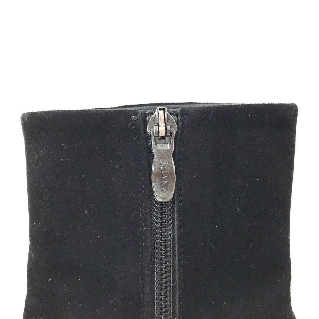 極美品✨DIANA chay コラボ スクエアトゥ リボン ショートブーツ 黒