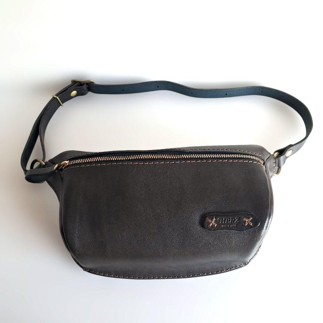 【限定色】デニムブルー　HERZ　立体マチ・ボディバッグ　F-5　ウエストバッグ