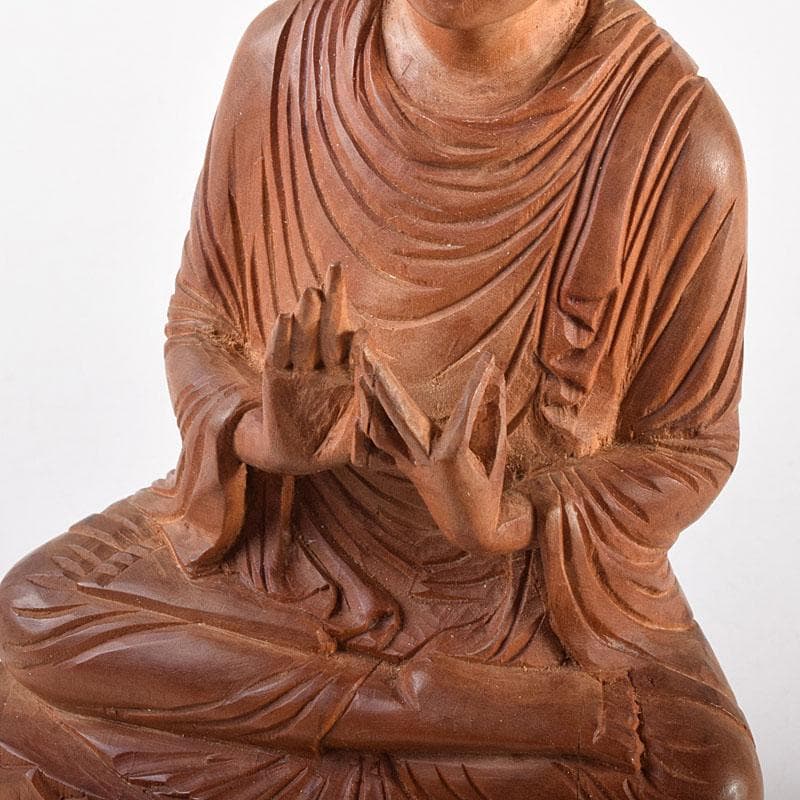 仏教美術 青佑作 白檀彫刻 釈迦座像 仏像 置物 共箱 C 7011 - メルカリ