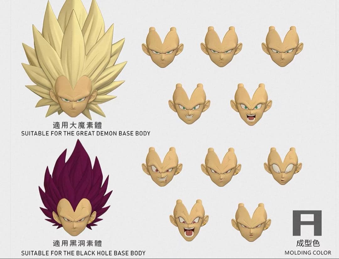 s.h.figuarts用 我儘の極意超サイヤ人3 ヘッドパーツ セットA