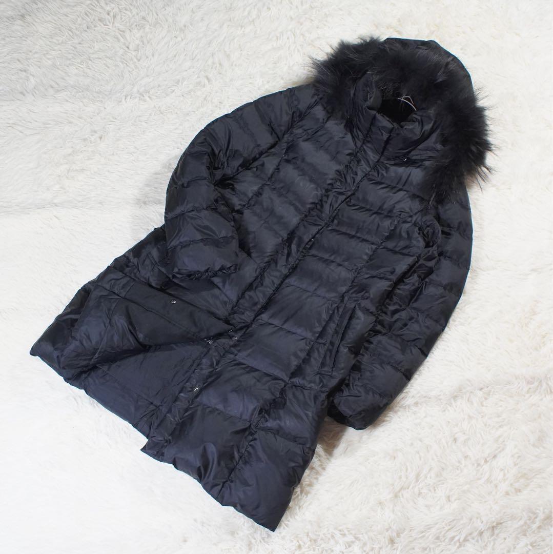 手洗い◎《23区》ダウンコート(42)黒 大きいサイズ Aライン オンワード