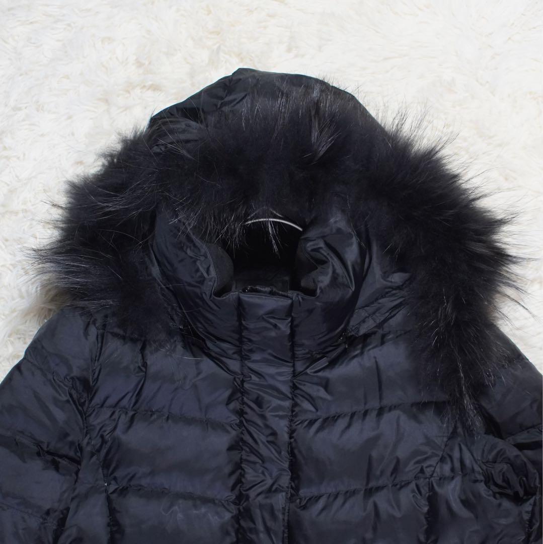 手洗い◎《23区》ダウンコート(42)黒 大きいサイズ Aライン オンワード