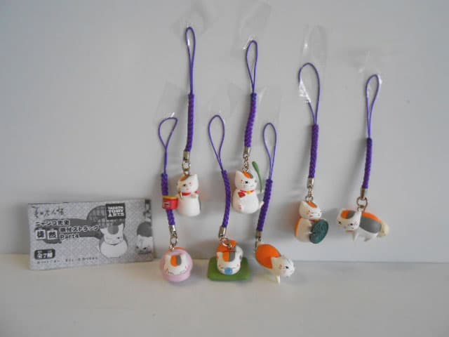 ♯Ktt05Iz 夏目友人帳ニャンコ先生 徒然根付 ストラップ4 : 7種