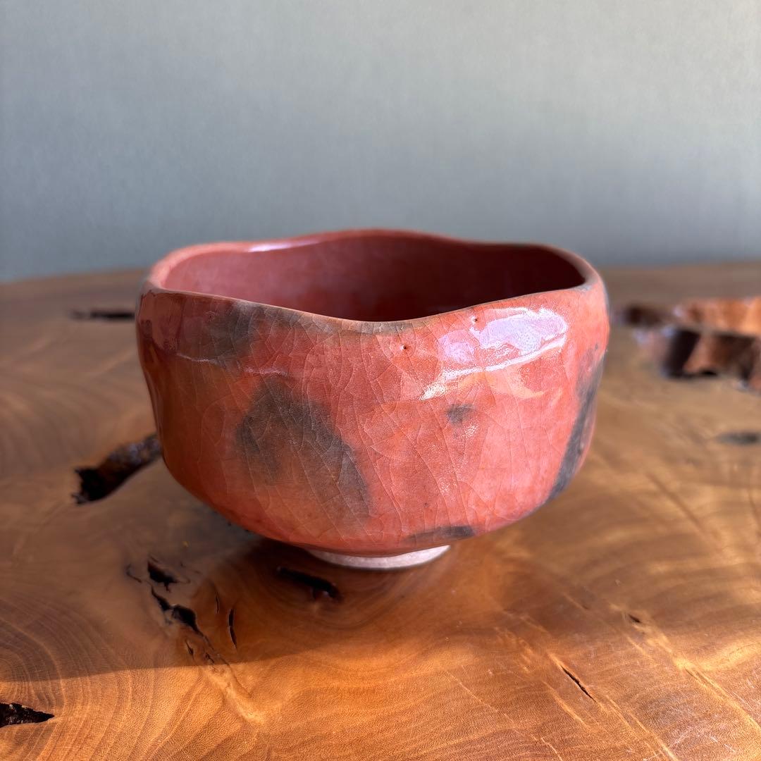 赤楽茶碗 和楽造 楽焼 抹茶碗 茶道具 共箱（55m） - メルカリ