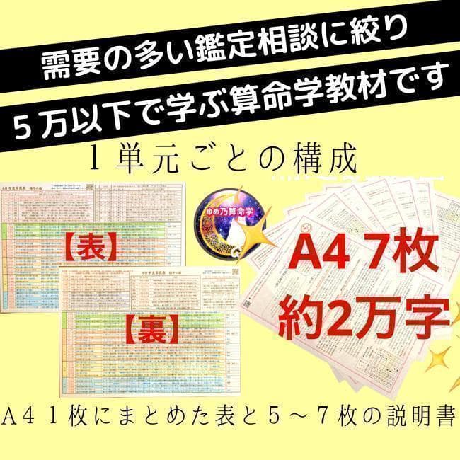 【￥11,000引】ゆめ乃算命学　本気のフルハウス　算命学　独学